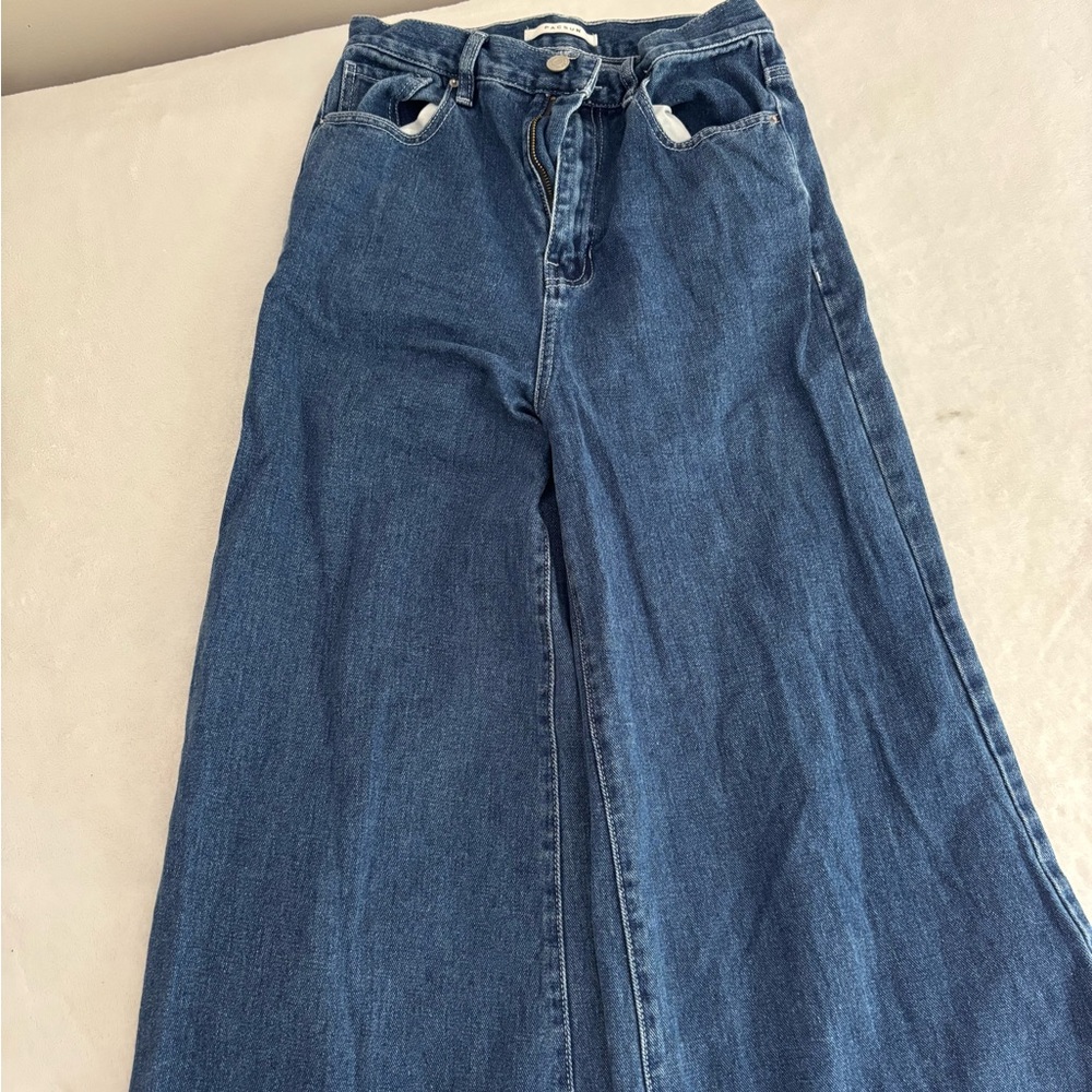 PacSun Blue Flare Wide Leg Jeans